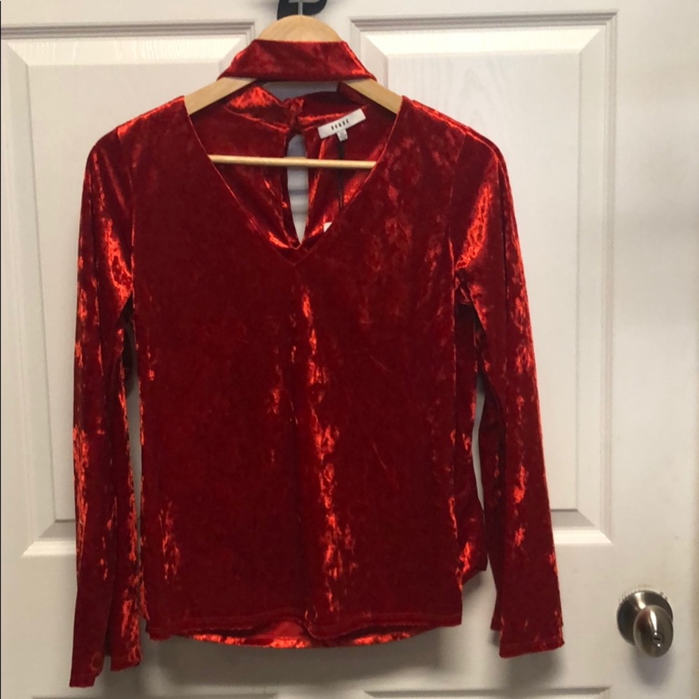 Red crush velvet top!